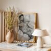 Elegant Nude Male Figure Wall Art Line Sketch