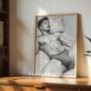 Elegant Nude Male Figure Wall Art Line Sketch