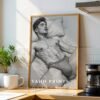 Elegant Nude Male Figure Wall Art Line Sketch