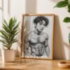 V170c_m2 Male Nude Contour Drawing Art Print Modern Decor