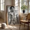 Minimalist Nude Male Body Wall Art Line Design