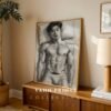 Minimalist Nude Male Body Wall Art Line Design