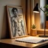 Minimalist Nude Male Body Wall Art Line Design