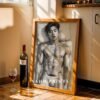 Minimalist Nude Male Body Wall Art Line Design