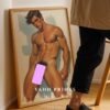 Modern Nude Male Wall Art Clean Figure Sketch