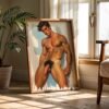 Modern Nude Male Wall Art Clean Figure Sketch