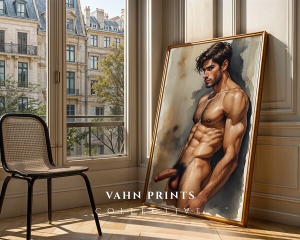 Male Nude Body Line Art Poster Minimalist Printable