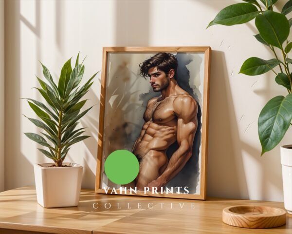 Male Nude Body Line Art Poster Minimalist Printable