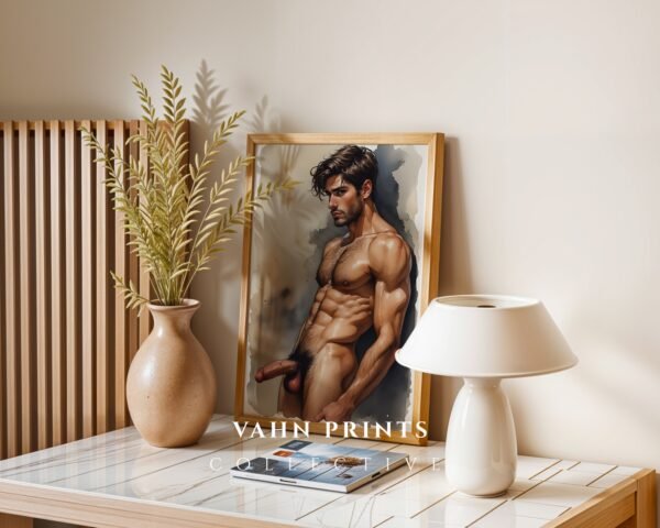 Male Nude Body Line Art Poster Minimalist Printable