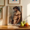 Male Nude Body Line Art Poster Minimalist Printable