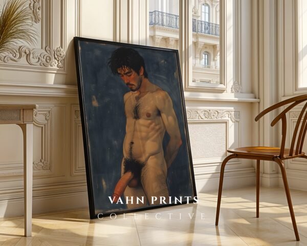 Masculine Nude Figure Wall Art Modern Line Drawing