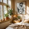 Male Nude Form Illustration Wall Art Contemporary Style