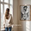 Male Nude Form Illustration Wall Art Contemporary Style