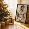 Male Nude Form Illustration Wall Art Contemporary Style