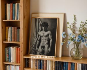 Minimal Nude Male Drawing Wall Art Elegant Design