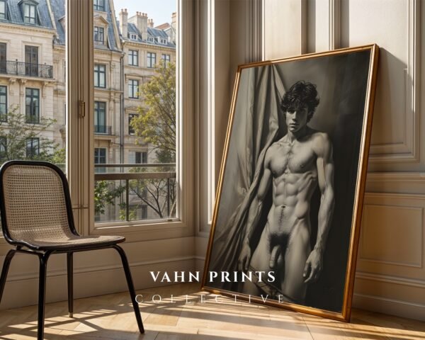 Minimal Nude Male Drawing Wall Art Elegant Design