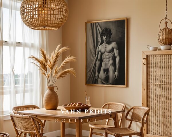 Minimal Nude Male Drawing Wall Art Elegant Design