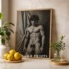 Minimal Nude Male Drawing Wall Art Elegant Design
