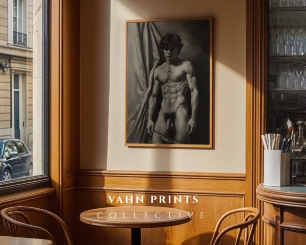 Minimal Nude Male Drawing Wall Art Elegant Design