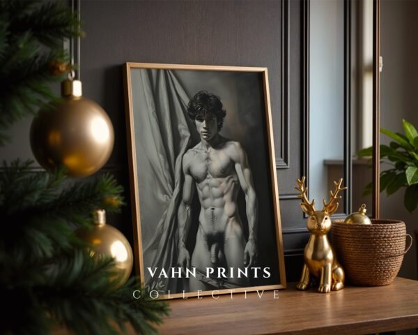 Minimal Nude Male Drawing Wall Art Elegant Design