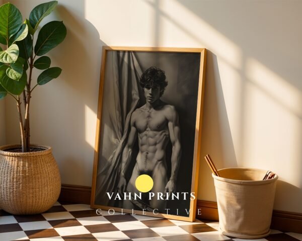 Minimal Nude Male Drawing Wall Art Elegant Design