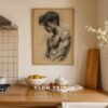 Male Nude Body Outline Drawing Modern Wall Art