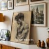 Male Nude Body Outline Drawing Modern Wall Art