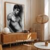 Stylish Nude Male Figure Line Art Printable Decor