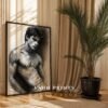 Stylish Nude Male Figure Line Art Printable Decor