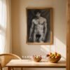 Artistic Nude Male Line Drawing Wall Decor