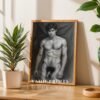 Artistic Nude Male Line Drawing Wall Decor