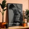 V182c_m3 Male Nude Body Art Sketch Minimalist Wall Print