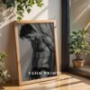 V182c_m6 Male Nude Body Art Sketch Minimalist Wall Print