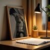 V182c_m7 Male Nude Body Art Sketch Minimalist Wall Print