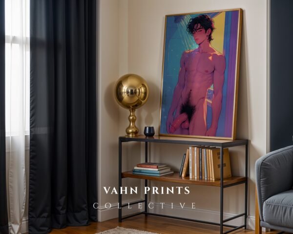 Modern Nude Male Illustration Wall Art Download