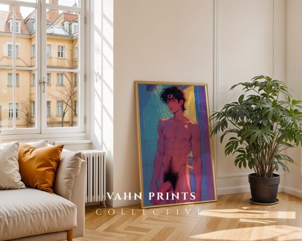 Modern Nude Male Illustration Wall Art Download