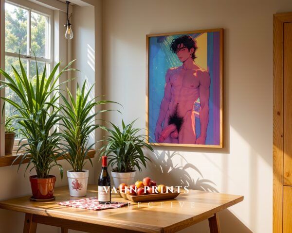 Modern Nude Male Illustration Wall Art Download