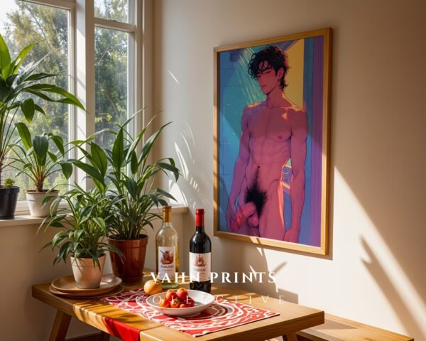 Modern Nude Male Illustration Wall Art Download