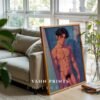 V184c_m9 Clean Nude Male Figure Line Art Contemporary Decor