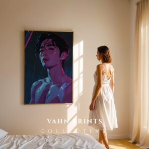 Male Nude Gesture Line Drawing Wall Art Minimal Style