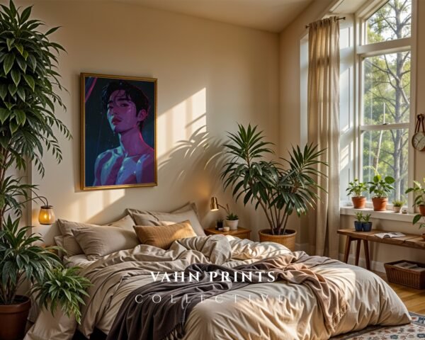 Male Nude Gesture Line Drawing Wall Art Minimal Style