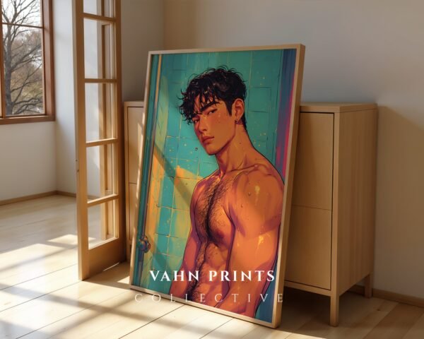 Minimal Nude Male Figure Art Print Modern Decor