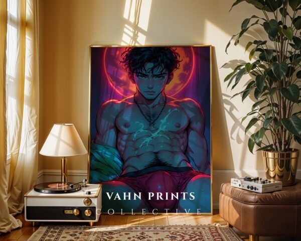 Male Nude Body Sketch Art Wall Print Contemporary