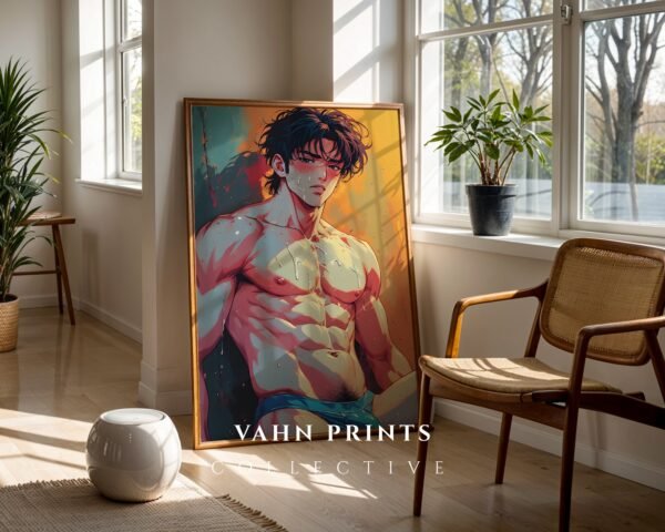 Elegant Nude Male Illustration Wall Art Line Drawing