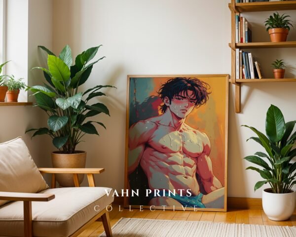 Elegant Nude Male Illustration Wall Art Line Drawing