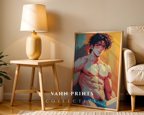 Elegant Nude Male Illustration Wall Art Line Drawing