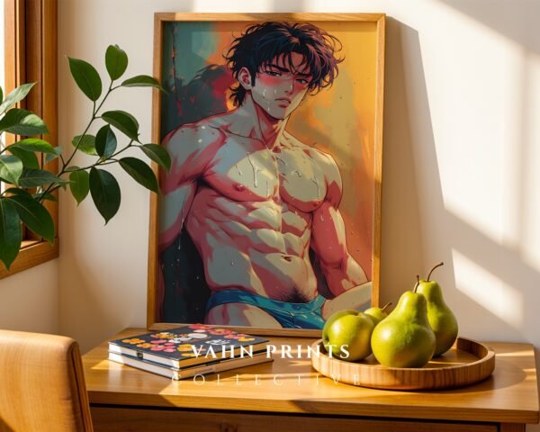 Elegant Nude Male Illustration Wall Art Line Drawing