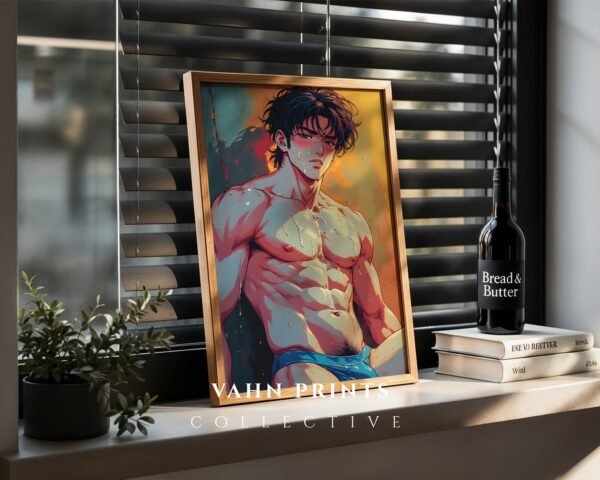 Elegant Nude Male Illustration Wall Art Line Drawing