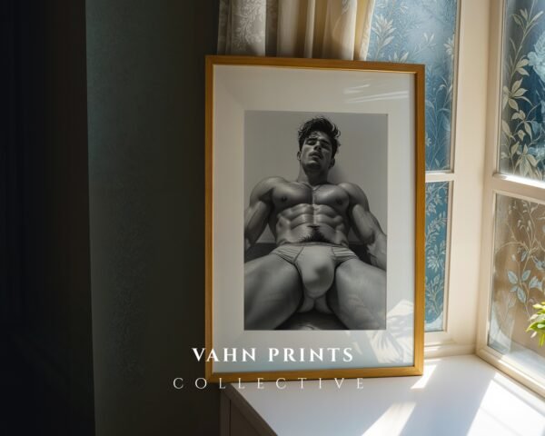 V18c_m10 Modern Nude Male Body Wall Art Artistic Sketch