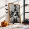 V18c_m4 Modern Nude Male Body Wall Art Artistic Sketch